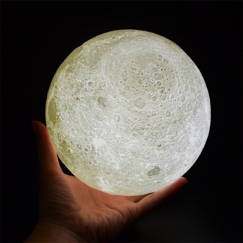 Lampa LED forma de luna plina 8cm Diametru 2 culori alb si rece Reglabila