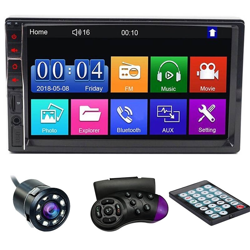 MP5 Player Techstar® 7032, 2DIN, Camera Marsarier, Ecran HD Touch 7", Comenzi Volan, Telecomanda, MirrorLink, Bluetooth 4.2