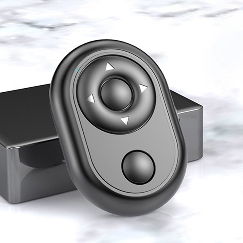 Resigilat Mini Telecomanda Wireless Techstar®, Negru, Bluetooth, Control Camera, Timer, Control Player, Nu Necesita Aplicatie - 1 | YEO