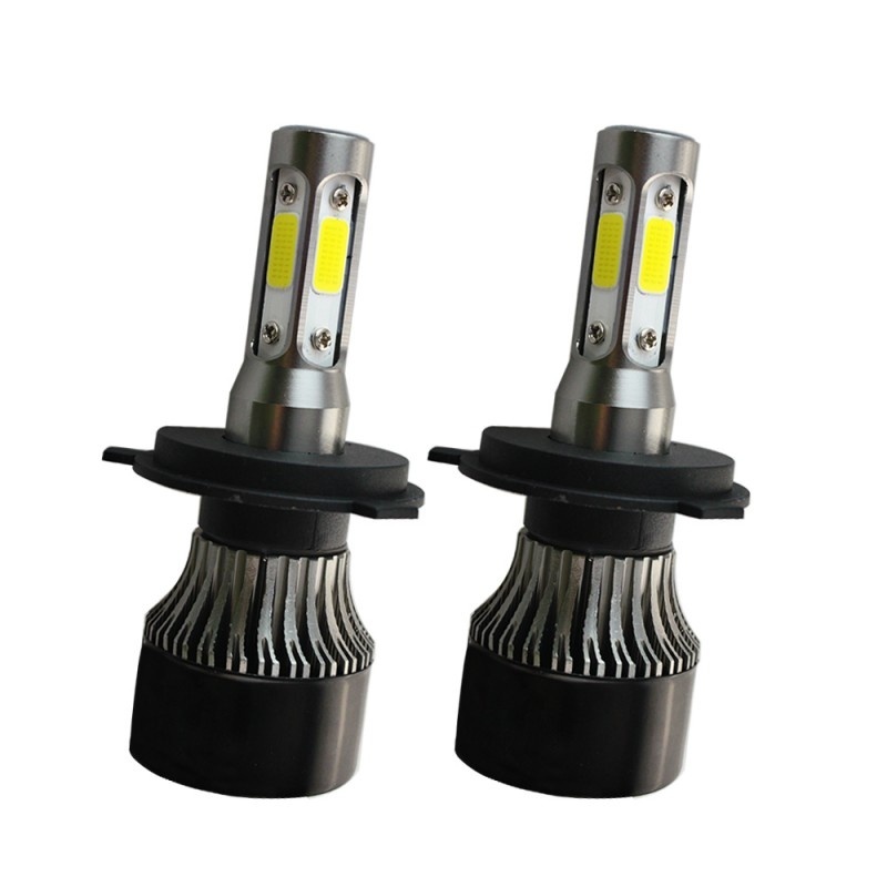 Resigilat Set 2 LED-uri Auto Techstar® S4, H4, 40w, 4000 Lumeni, 6500K, AUTO, 12-24 Volti, COB, Canbus, Radiator Aluminiu - 3 | YEO