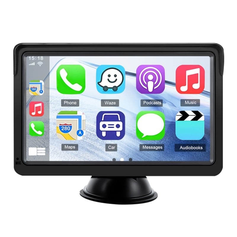 Resigilat Sistem Multimedia Techstar® Apple Carplay/Android 7090P, Ecran Tactil, 7 Inch 1080P Full HD, Bluetooth, Mirror Link/Card TF/USB/AUX, Negru - 3 | YEO