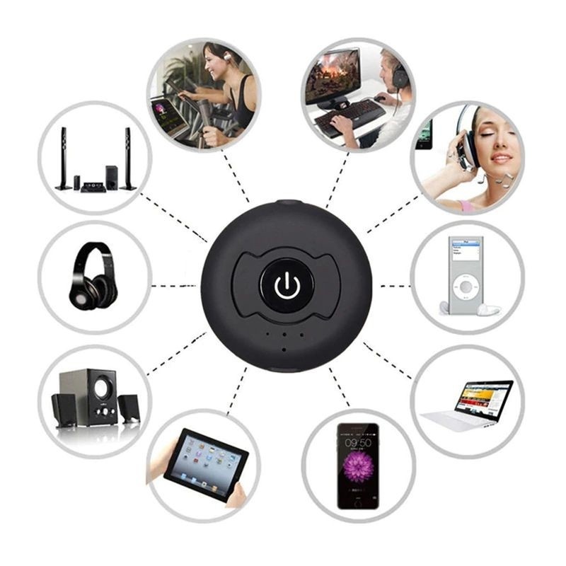 Resigilat Transmitator Bluetooth Techstar® Mini T2, Bluetooth 5.0, Conectiune Multipoint, AUX 3.5mm, Alimentare MicroUSB, HandsFree - 1 | YEO