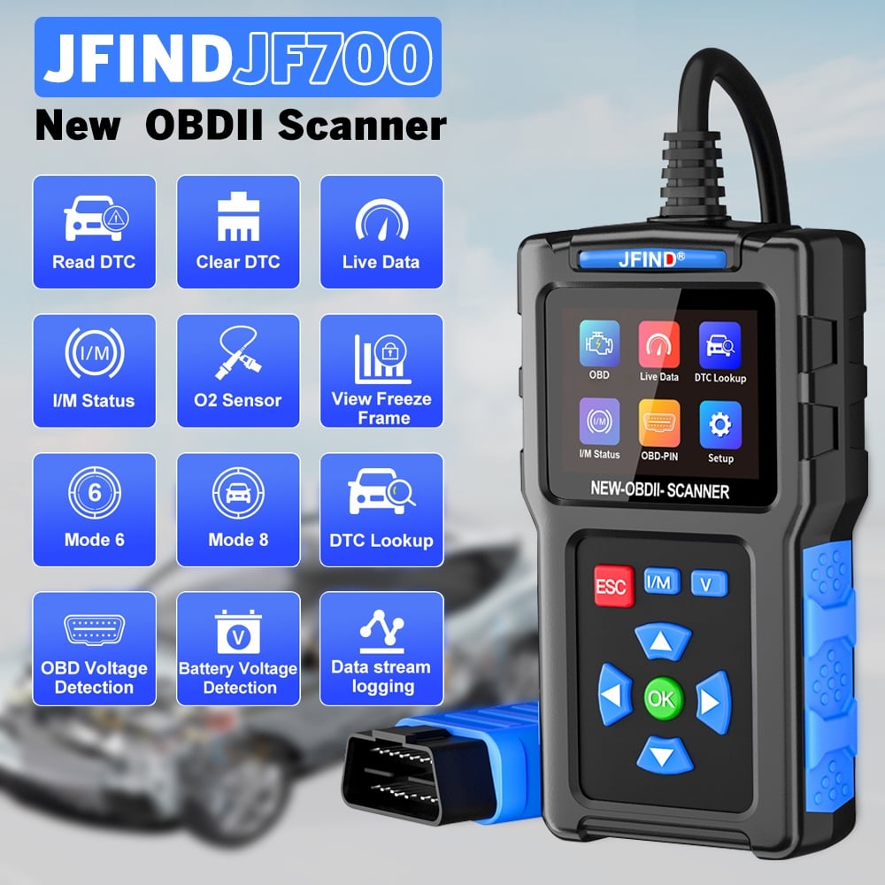 Scanner OBD2 Universal JFIND JF700, Cititor de Coduri de Eroare ale Motorului, Instrument de Diagnosticare CAN pentru Toate Vehiculele OBDII din 1996 și Mai Noi - 3 | YEO