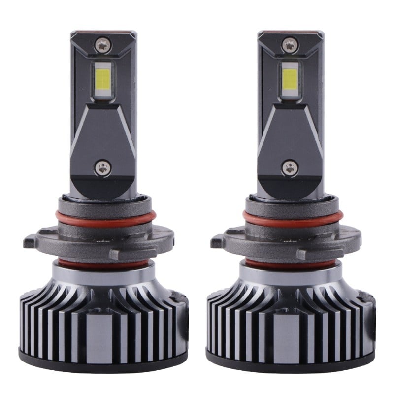 Set 2 LED-uri Auto Techstar® K9, 9005, 50w, 6000 Lumeni, 6500K, AUTO, 12-24 Volti, CSP, Canbus, Miez Cupru, Radiator Aluminiu