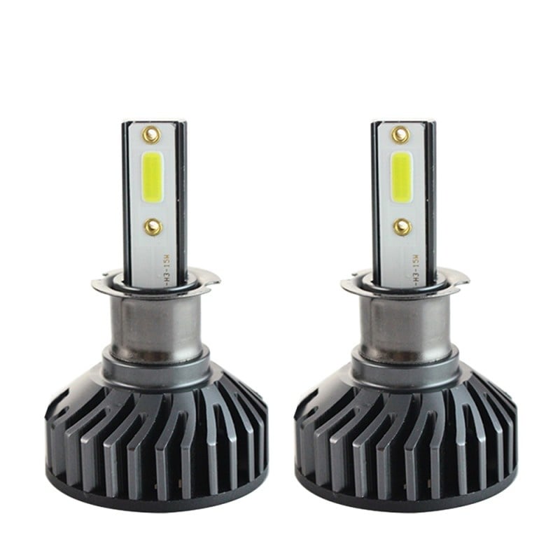 Set 2 LED-uri Auto Techstar® P1, H3, 36w, 4000 Lumeni, 6500K, AUTO, 12-24 Volti, DOB, Canbus, Miez Cupru, Radiator Aluminiu