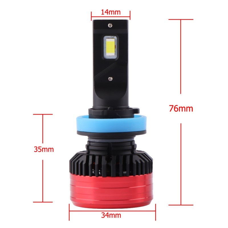 Poze Set 2 LED-uri Auto Techstar® P28, H11, 80w, 12500 Lumeni, 6500K, AUTO, 12-24 Volti, CSP, Canbus, Miez Cupru, Radiator Aluminiu