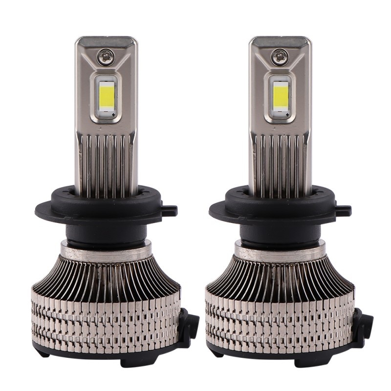 Set 2 LED-uri Auto Techstar® P30, H7, 80w, 14000 Lumeni, 6500K, AUTO, 12-24 Volti, CSP, Canbus, Miez Cupru, Radiator Aluminiu