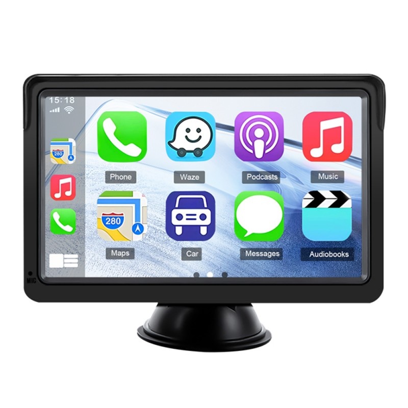 Sistem Multimedia Techstar® Apple Carplay/Android 7090P, Ecran Tactil, 7 Inch 1080P Full HD, Bluetooth, Mirror Link/Card TF/USB/AUX, Negru - 3 | YEO