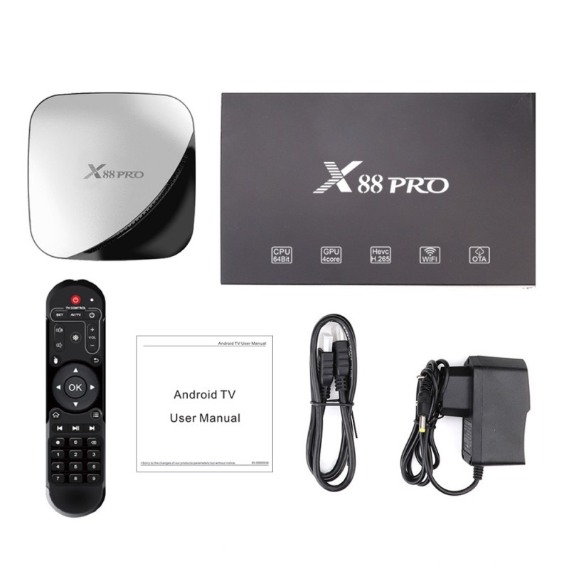 Smart TV Box Mini PC Techstar® X88 PRO, Android 9, 4GB + 32GB ROM, 4K HDR ,WiFi 5GHz, SPDIF, AV, RK3318 - 3 | YEO