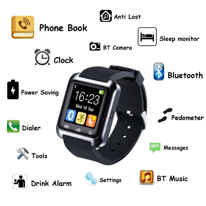 Smartwatch U-Watch BT-U80 Negru - 3 | YEO