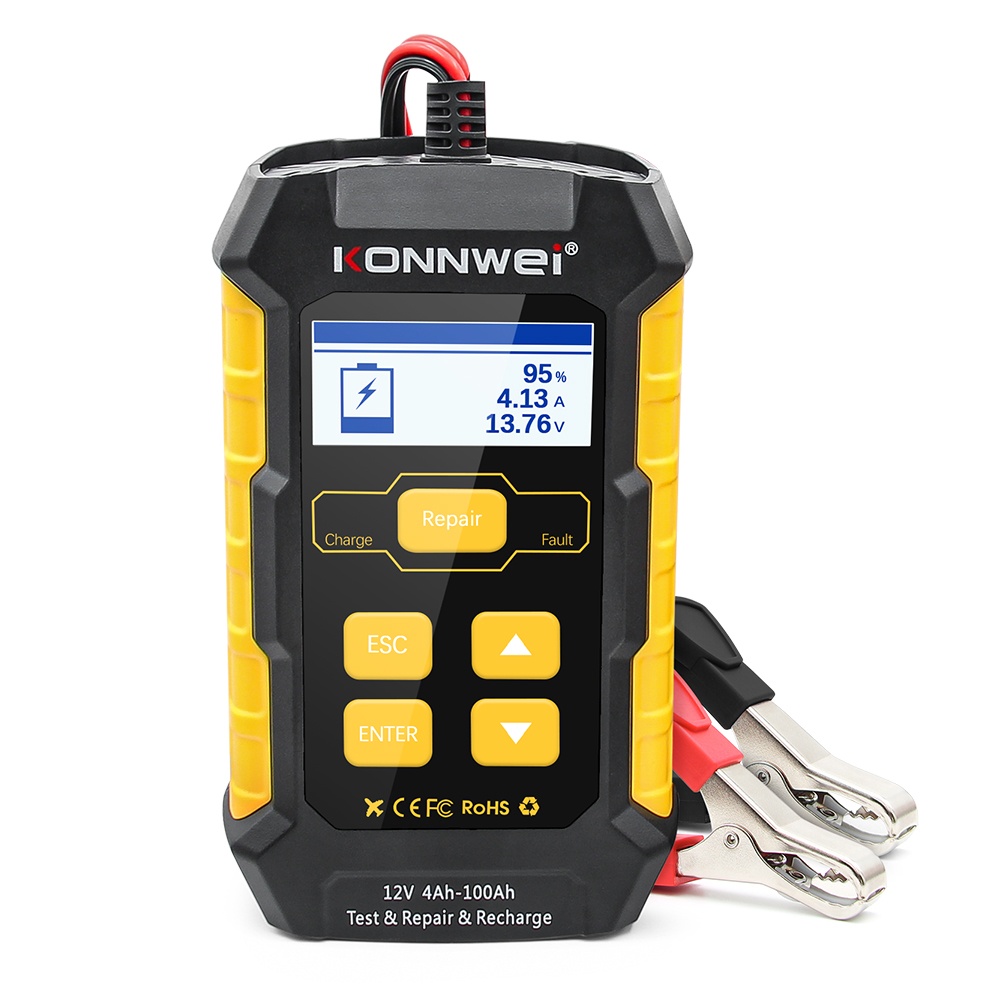 Tester Baterie Auto KONNWEI KW510, Testare CCA, Incarcare, Reparatie, Suport 12V, Rezistenta, SOH, SOC, Test Ripple, Suport AGM GEL EFB - 1 | YEO