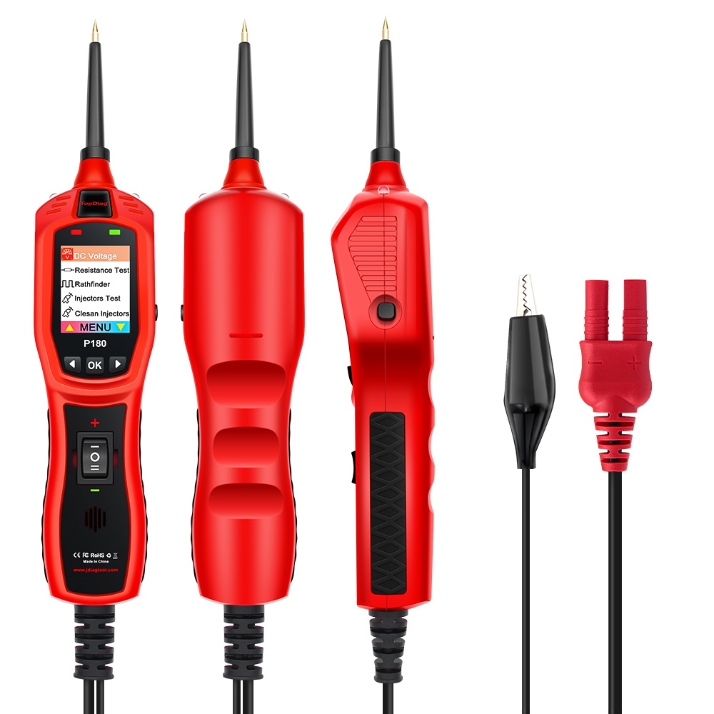 Tester Circuite Auto TopDiag P180 cu Detector Fire P181 – Tester Inteligent 6V-30V pentru Tensiune, Continuitate, Injectoare, Frecventa AC, Rezistenta si Detectare Intreruperi Circuit - 2 | YEO