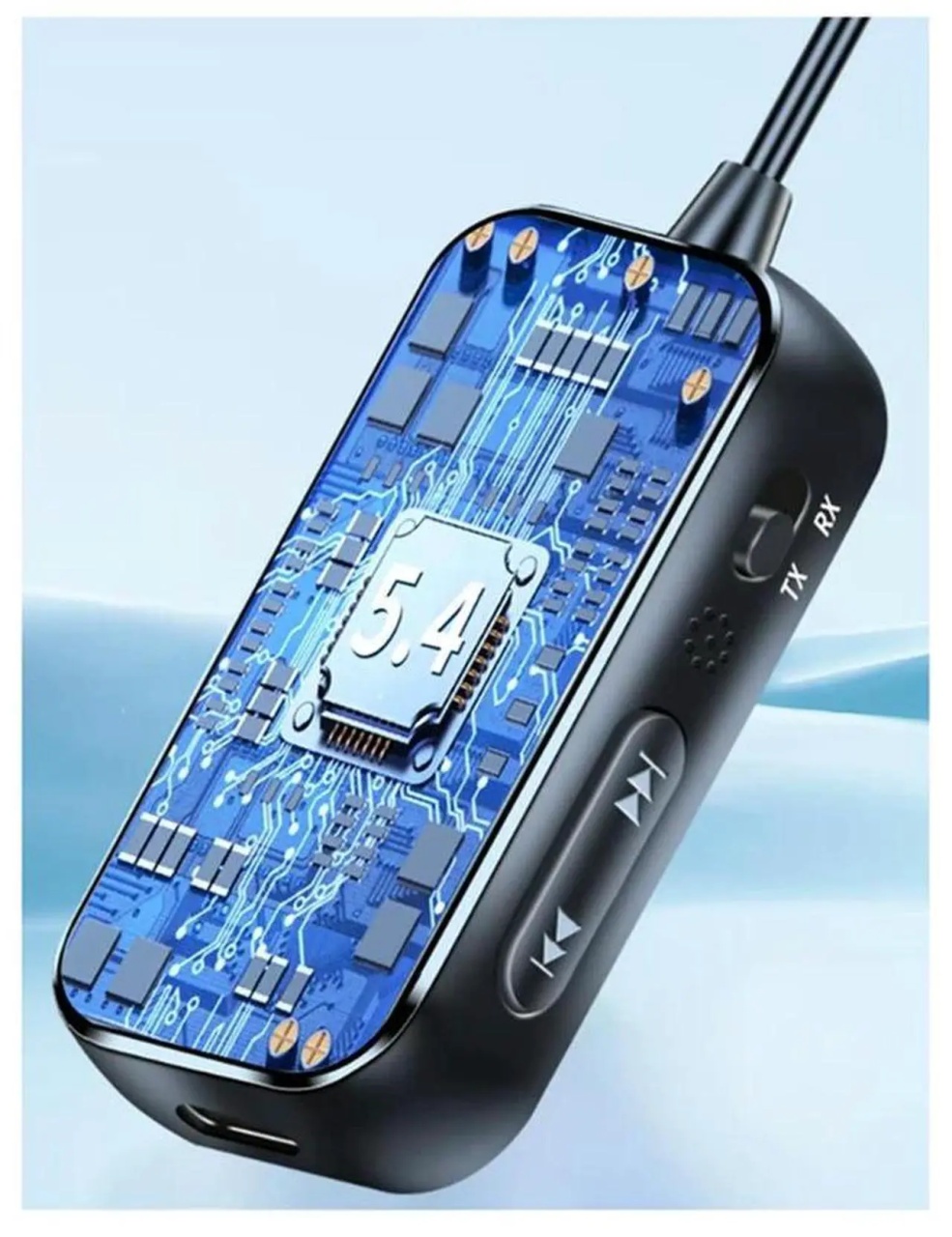 Adaptor Audio Bluetooth 6.0 Techstar T80 TX/RX 2in1, Jack 3.5mm, Dual Connection, Microfon, USB-C, pentru TV/PC/Auto/Avion - imagine 7