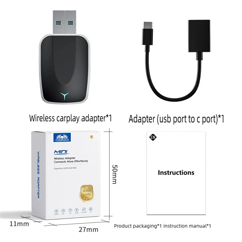 Adaptor Wireless 2-in-1 Apple CarPlay & Android Auto Techstar® M17 – USB/USB-C (Adaptor inclus), Wi-Fi 5.8GHz + Bluetooth, Plug & Play, Mini Compact - imagine 5
