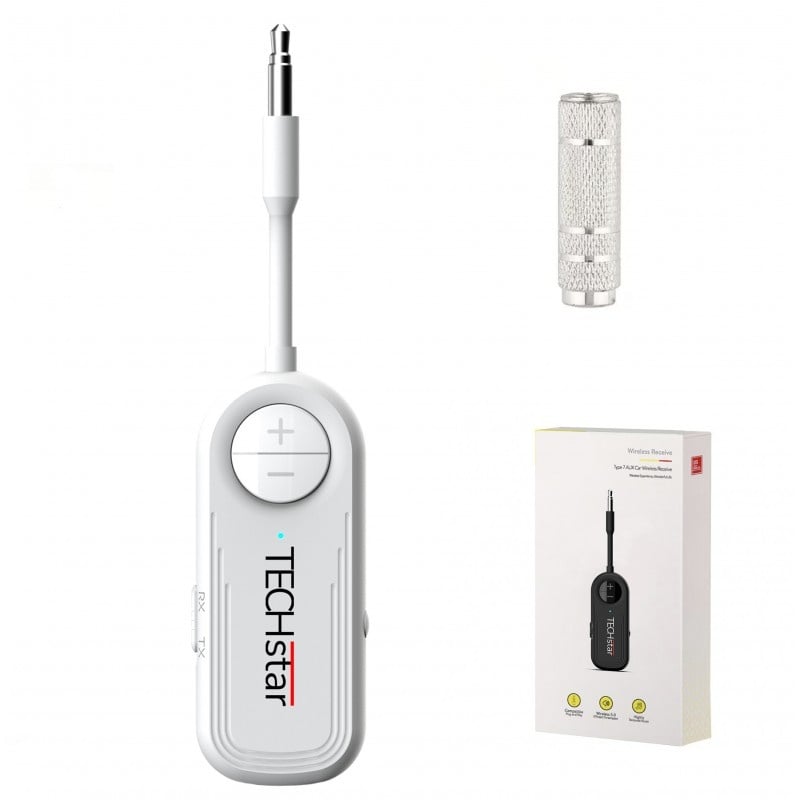 Adaptor Wireless 2 in 1 Receptor si Transmitator Audio TX/RX Techstar® M28 Alb, cu Bluetooth BT 5.3 si Conector Port Audio 3.5mm - 2 | YEO