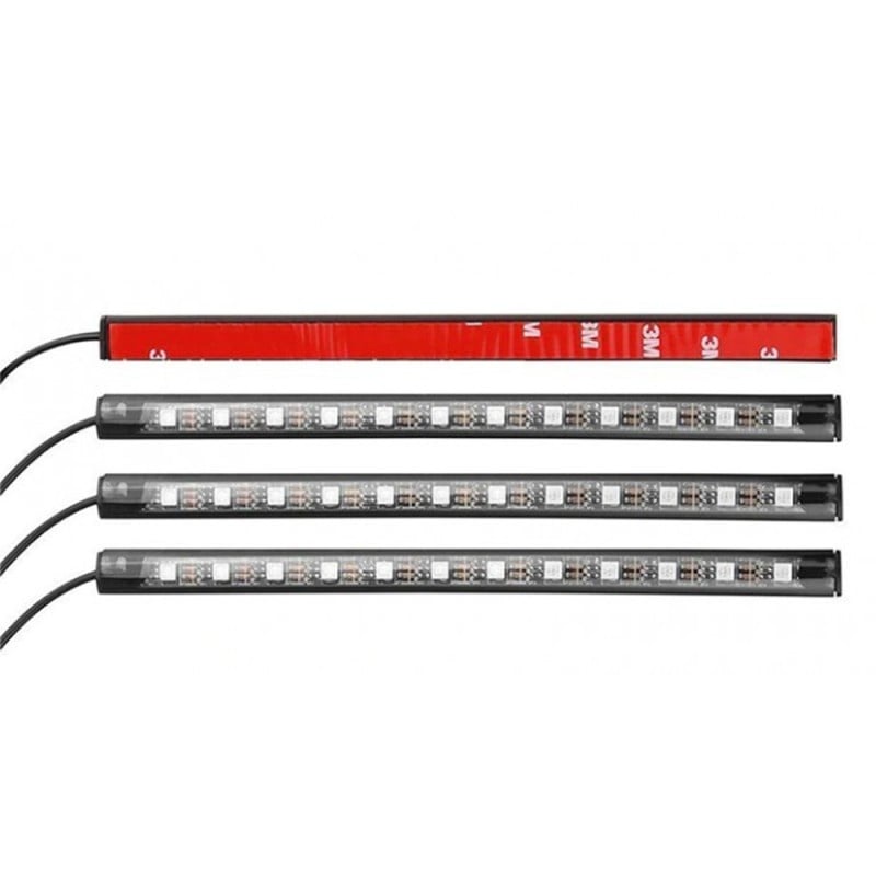 Benzi Led Auto Techstar®, MultiColore, RGB, 12 Leduri x 4 Benzi, Control Aplicatie, Bluetooth, Android - 3 | YEO