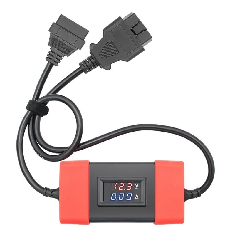 Cablu adaptor diesel pentru camion 24V la 12V Techstar®, 5W, 24V, convertizor, Suporta transmisia de date prin protocol Easydiag 2.0/3.0/GOLO si pentru scanerul Thinkdiag OBD2, Negru/Rosu - 1 | YEO