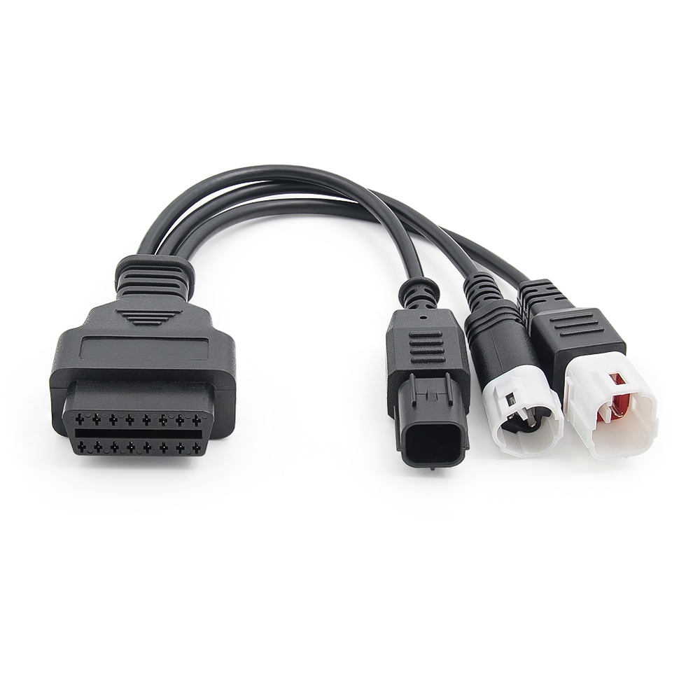 Cablu adaptor OBD2 Techstar, la mufe pentru motocicleta Yamaha 3 pini/4 pini si Honda 6 pini (3-in-1) - 2 | YEO
