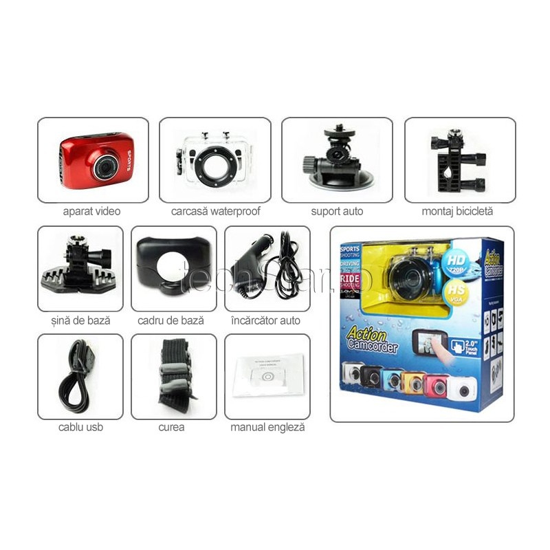 Camera Sport si Auto Camcorder HD cu Touchscreen & Waterproof - 3 | YEO