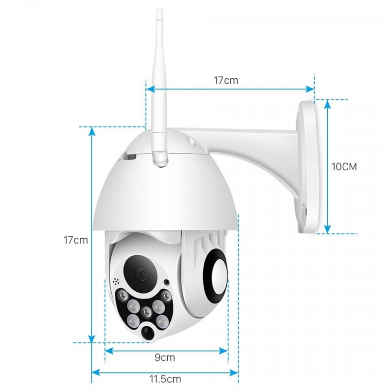 Camera Supraveghere IP PTZ Techstar® P14, Wireless, 355°, 1080p, IR+LED, Interior, ONVIF, NVR, Senzor Miscare, Zoom Digital x4 - 3 | YEO