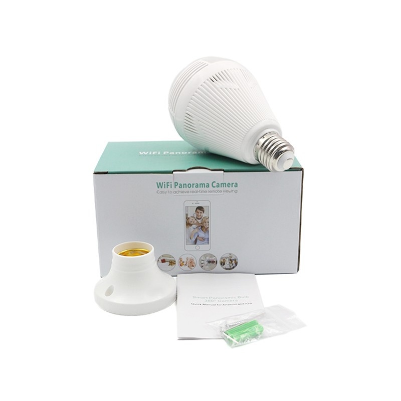 Poze Camera Supraveghere IP Tip Bec, Techstar® ICSEE, Wireless, QHD, 960P, MicroSD, Detectare Miscare, Filmare 360°, Aplicatie