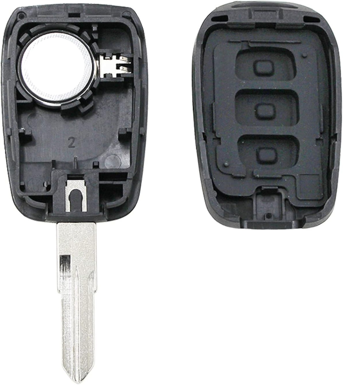 Carcasa cheie auto Techstar compatibila Dacia Logan/Sandero/Duster/Dokker/Lodgy + Renault Trafic, 3 butoane, lamela VAC102, neagra – fara electronica - imagine 3