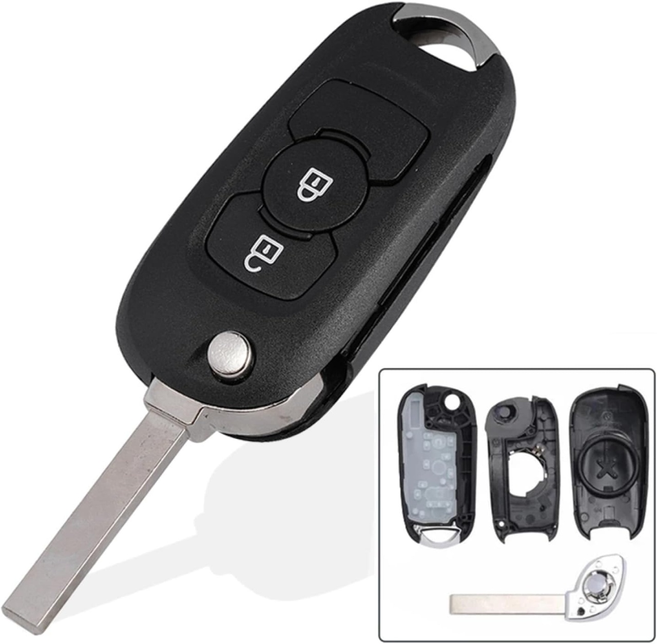 Carcasa Cheie Auto Techstar tip Flip cu 2 Butoane , Lama SX9 pentru Opel Astra K 2015-2019
