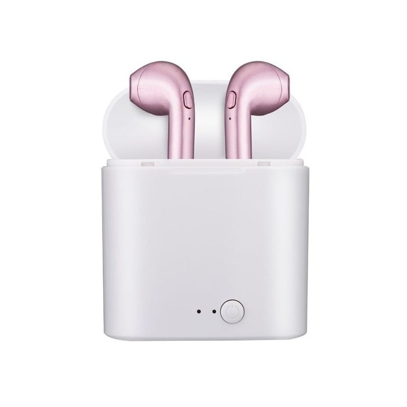 Casti Audio Wireless Techstar® i7S, Bluetooth, Rose, Tip in-ear, pentru IOS si Android