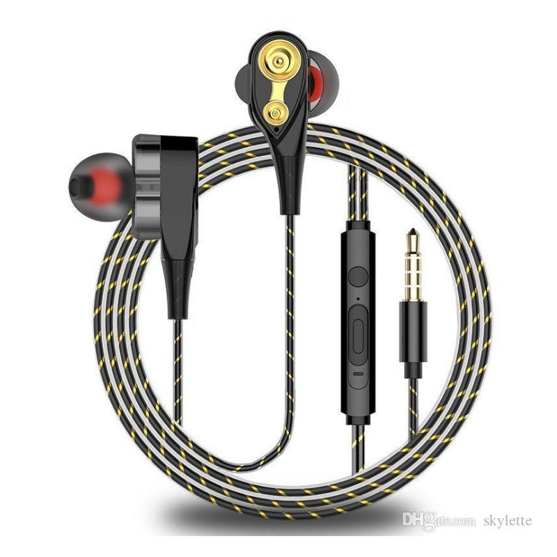 Casti cu fir Techstar® Roreta Negre, Dual Drive, Microfon, Extra Bass, In ear, 3.5mm, Remote - 1 | YEO