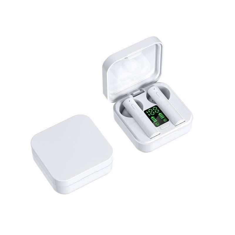 Casti Smart Techstar® Air6 Plus, Wireless, Bluetooth V5.1, Touch, Display Digital, 260mAh, pentru iPhone Xiaomi Huawei Samsung, Incarcare Solara, Alb - 1 | YEO