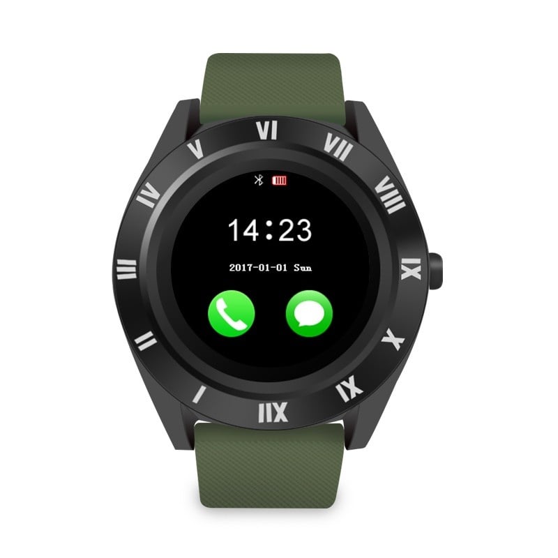 Ceas Smartwatch Techstar® M11, 1.54inch LCD , Bluetooth 4.0 + EDR, Camera Foto, Cartela SIM, Micro SD, Monitorizare Somn, Apeluri si SMS, Notificari, Verde - 2 | YEO