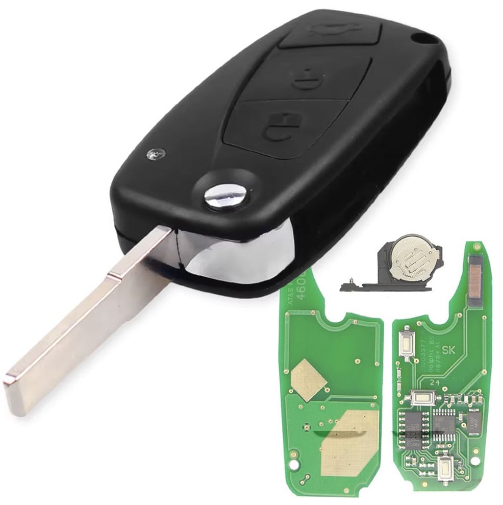 Cheie Auto Completa Compatibila cu Fiat Bravo, Stilo, Linea, Ducato, Lancia Ypsilon, Peugeot Boxer, Citroen Jumper, Programabila 3 butoane, 434 MHz, cip ID48