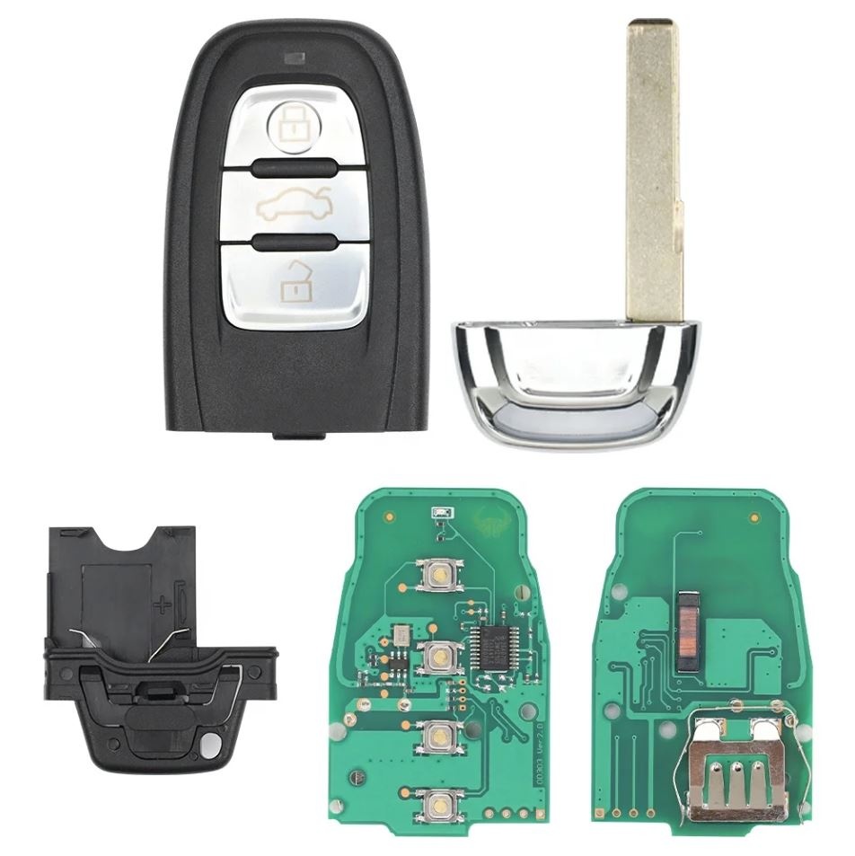 Cheie auto completa si programabila Techstar, compatibila cu Audi A4, A5, A6, A7, A8, Q5, S4, S5, RS4, RS5 – 433MHz, chip 754C/754G, lama retractabila - 1 | YEO