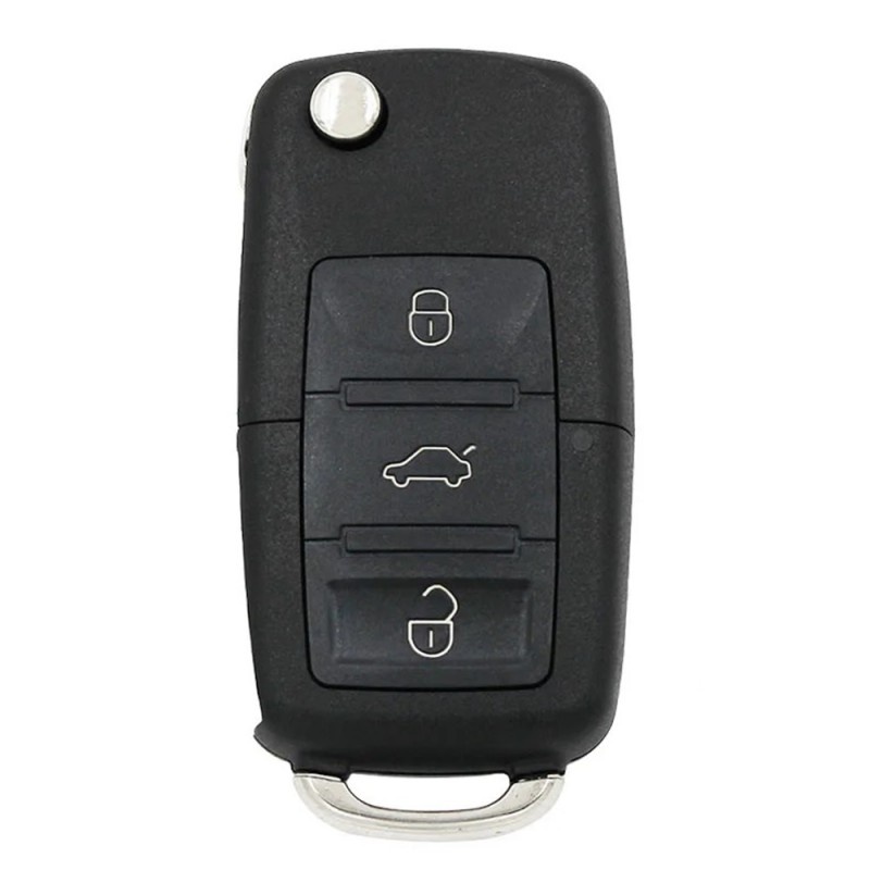 Cheie Auto cu Telecomanda Techstar® TRM-09 pentru VW B01, KEYDIY, 3 Butoane, 300-500 Mhz, Pentru Programul KD300 și KD900, Negru