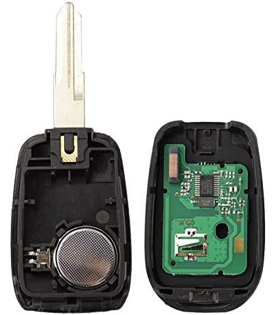 Cheie auto telecomanda completa compatibila Dacia Duster/Logan/Sandero + Renault Symbol/Trafic, lamela VAC102, 3 butoane, 433MHz, chip PCF7961M (4A), cu electronica si baterie - imagine 9