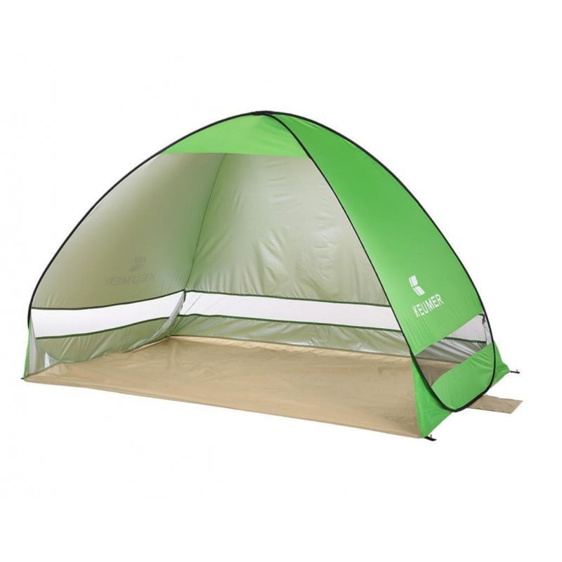 Cort Pentru Plaja Verde Deschis Anti-UV Tip Pop-up pentru 2 Persoane Marime 200x120x130cm