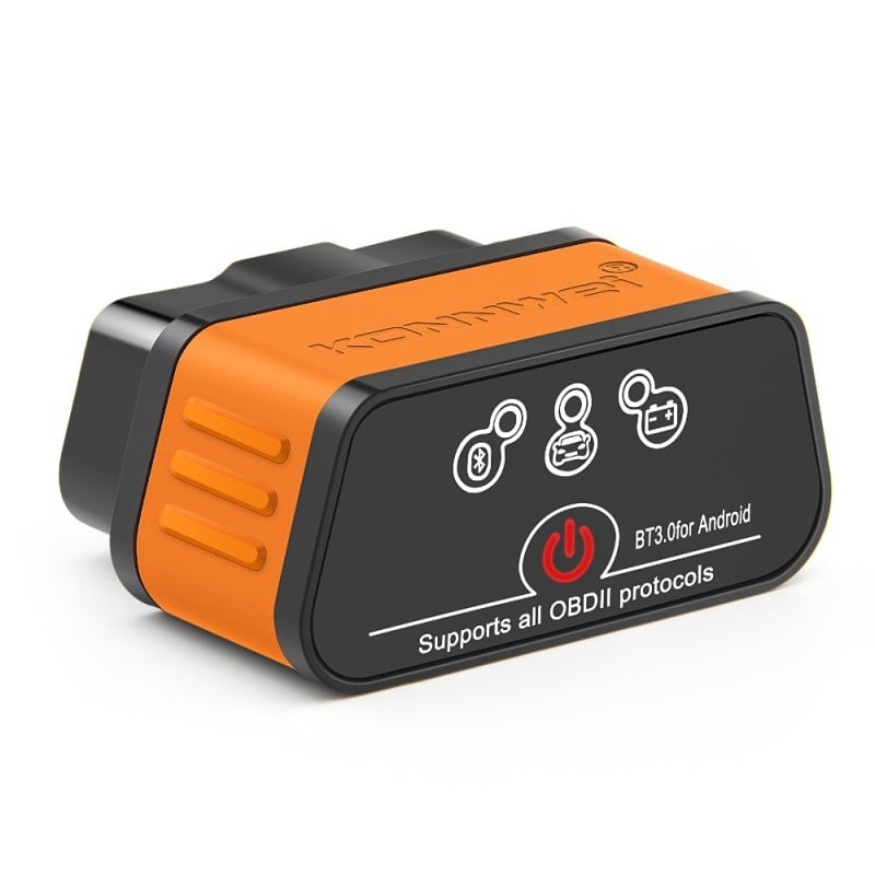 Diagnoza OBD2 KONNWEI KW901, Orange, Bluetooth, Buton ON-OFF, Android, ELM 327 OBDII, PIC18F25K80