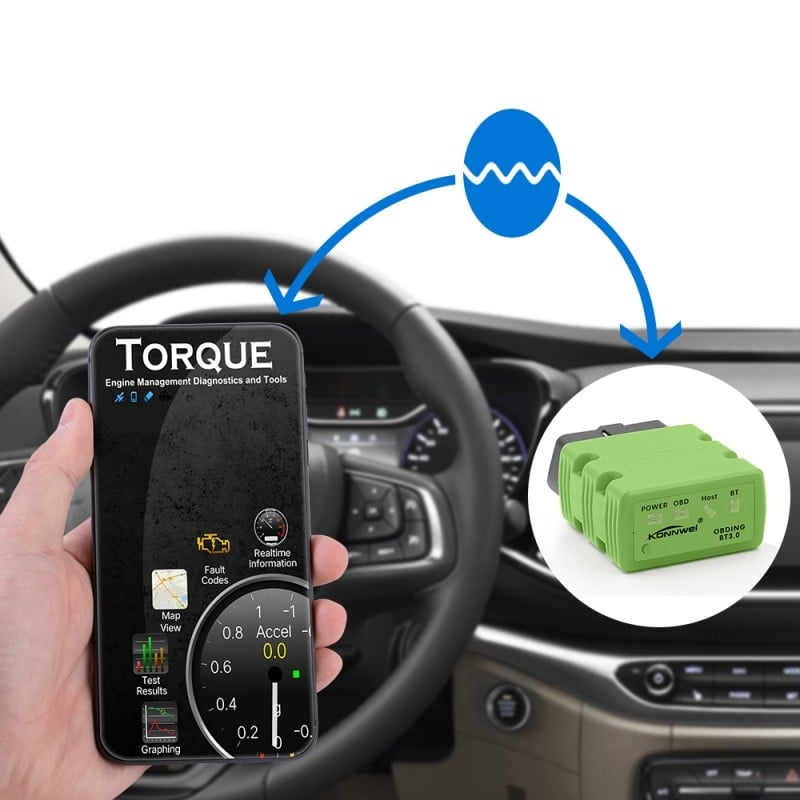 Diagnoza OBD2 KONNWEI KW902, Green, Bluetooth, Android, PC, ELM 327 OBDII, PIC18F25K80 - 1 | YEO