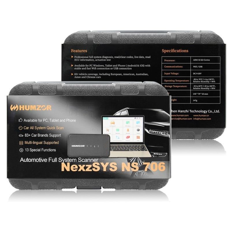 Diagnoza Profesionala HUMZOR Nexzsys NS706, OE-Level, Full System, ECU Programming, Key Programing, Alte 100+ Functii, USB si Wireless, Licenta Software - 1 | YEO