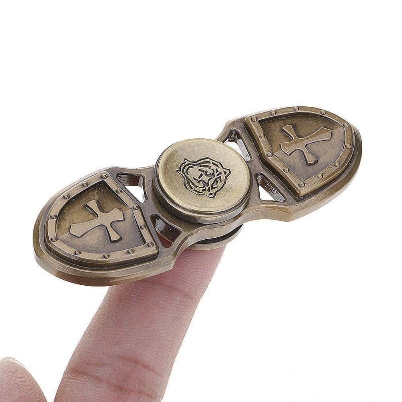 Fidget Spinner Techstar® cu design Vintage Armura Gold din material Aluminiu de cea mai buna calitate - 1 | YEO