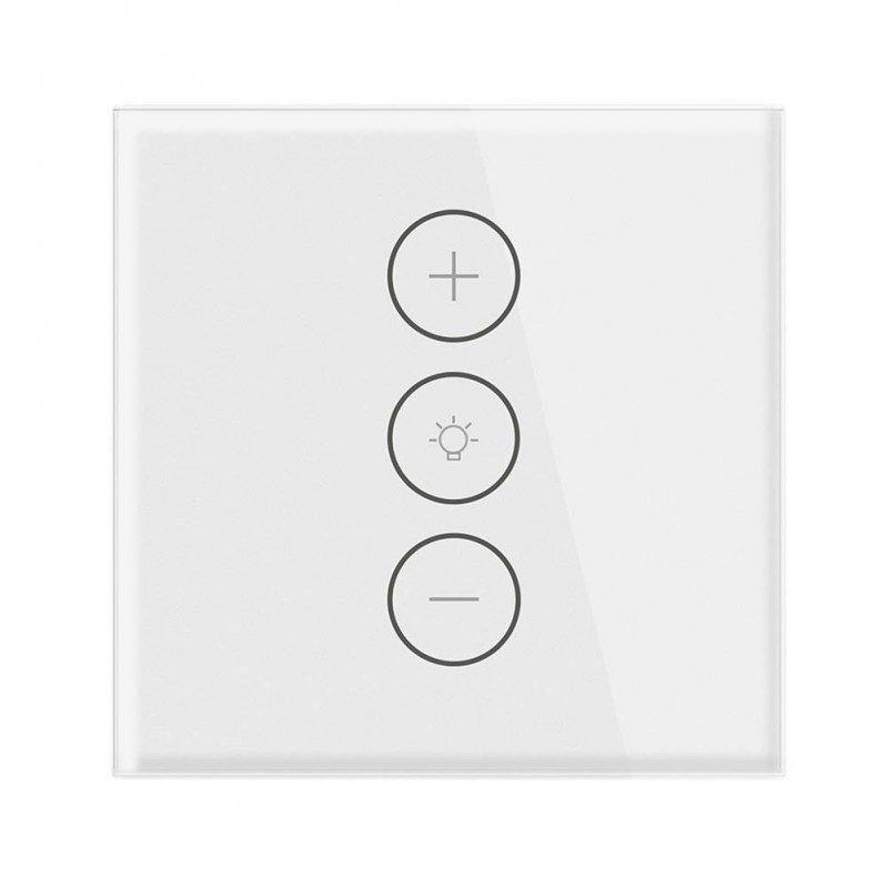 Intrerupator Smart Touch Techstar® V2, Wireless 2.4GHz, Dimmer, Sticla Securizata, Design Modern, Iluminare LED, 1 Faza, cu NUL, Alb - 2 | YEO