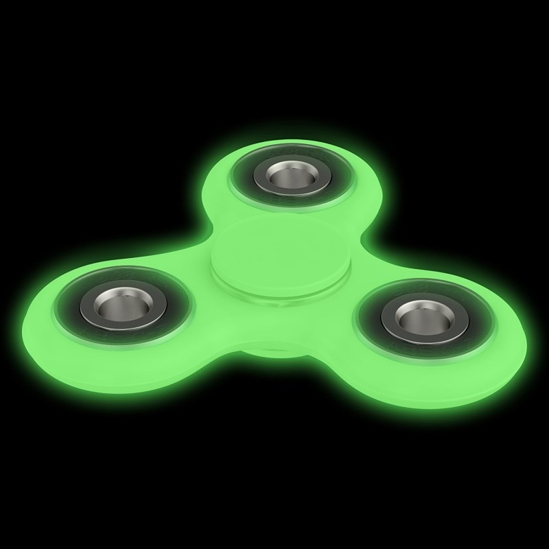 Jucaria Fidget Spinner Antistres culoare Alb Fosforescent Tri-Spinner - 2 | YEO