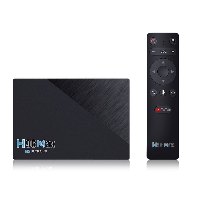 Mini PC Tv Box Techstar® H96 Max, Procesor RK3566, Android 11, UHD 8K, HDR, 8GB RAM LPDDR4, 64GB ROM, WiFi 5G, Bluetooth, Telecomanda