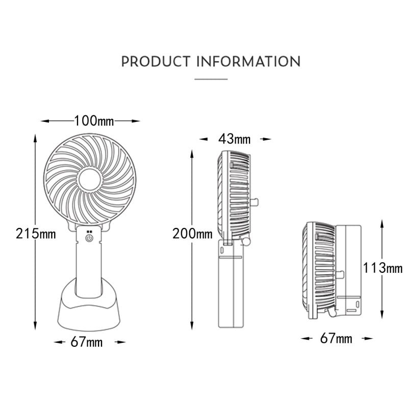 Mini Ventilator Techstar®, Alimentare USB si Acumulator 18650, 3 Viteze, 4.5W, Alb - 1 | YEO