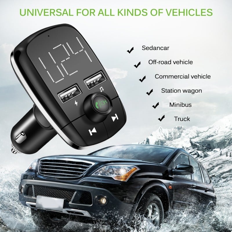 Modulator FM Auto Wireless T50 Car Kit Bluetooth MP3 Player Dual Usb Port - 2 | YEO