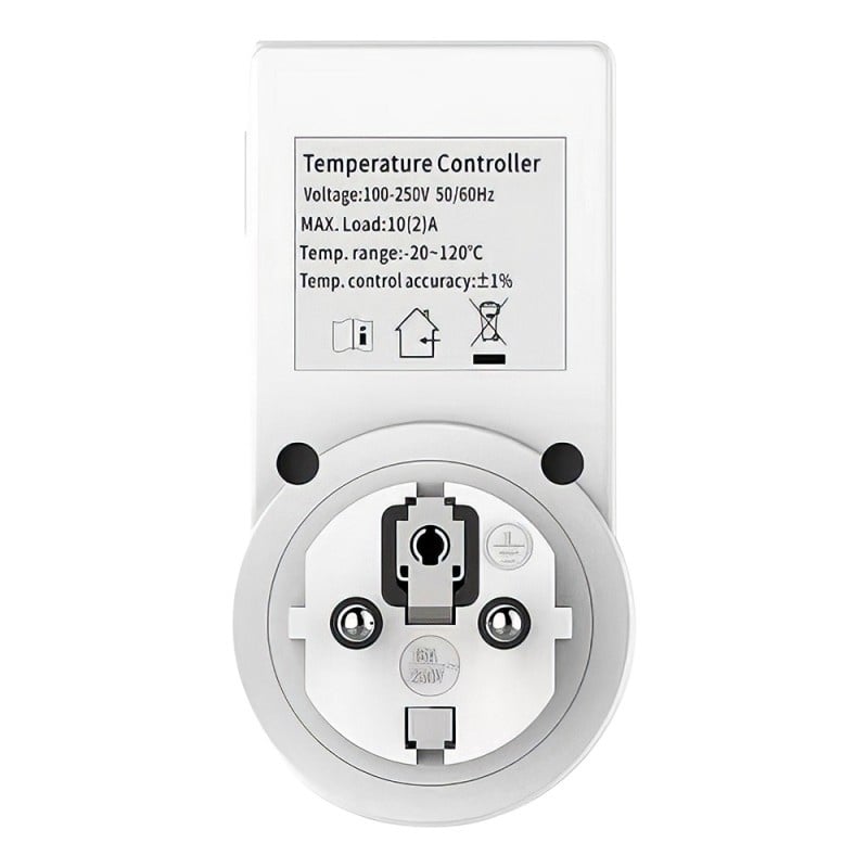 Priza Programabila Techstar® , Digital Timer, 240V, 10A, Timp/Temperatura, Termostat, Senzor Temperatura, Pentru sera, terariu, acvariu, germinare, incalzire, Alb - 1 | YEO