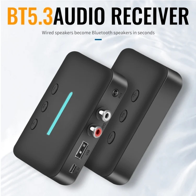 Receiver Audio Bluetooth Techstar T88, Bluetooth 5.3, AUX 3.5mm + RCA L/R, USB Play (U-Disk), USB-C 5V, Distanta 10m, Stereo HiFi - imagine 2