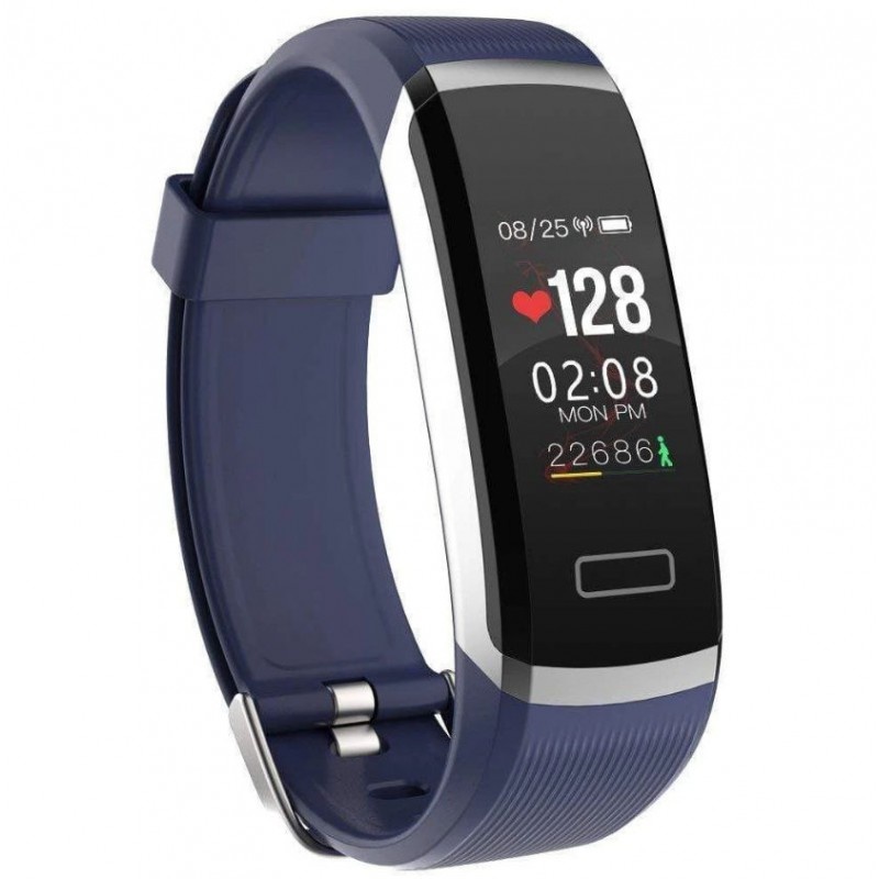 Resigilat Bratara Techstar® Fitness GT101 Silver-Blue, IPS, Bluetooth 4.0, Monitorizare Cardiaca, Somn, Activitati