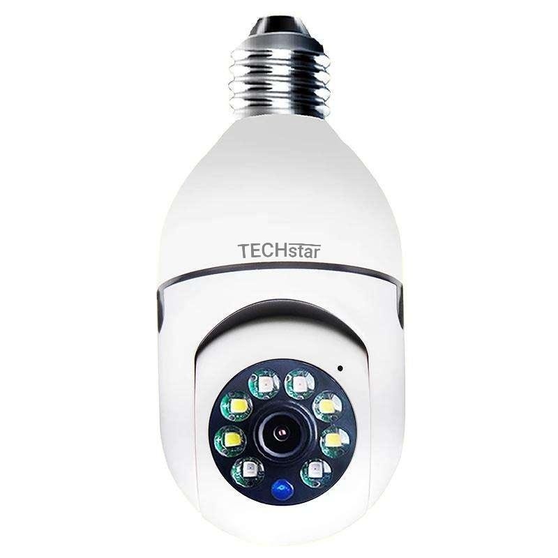 Resigilat Camera de Supraveghere IP PTZ Techstar® IPC-E27 tip bec, HD, Lumina Infrarosie, Control Vertical si Orizontal, Audio Bidirectional, Detectarea Miscarii, P2P, Cloud, Slot MicroSD, Montaj E27 - 1 | YEO