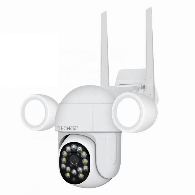 Resigilat Camera Supraveghere PTZ Techstar® D16B, 2MP, FullHD, Lumina IR si Proiector LED, Control Vertical + Orizontal, Audio Bidirectional, Detectarea Miscarii, ONVIF, P2P, Cloud, Slot MicroSD, Auto-Tracking - 1 | YEO